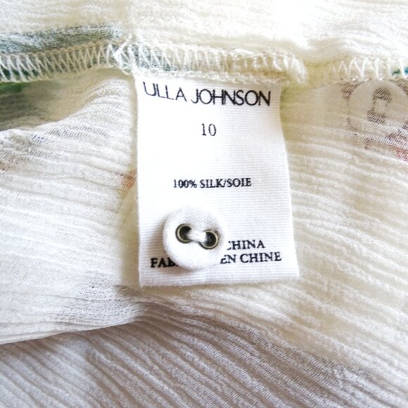 ULLA JOHNSON Pippa Aurora Genuine 100% Silk Blouse Size 10 - Picture 9 of 9